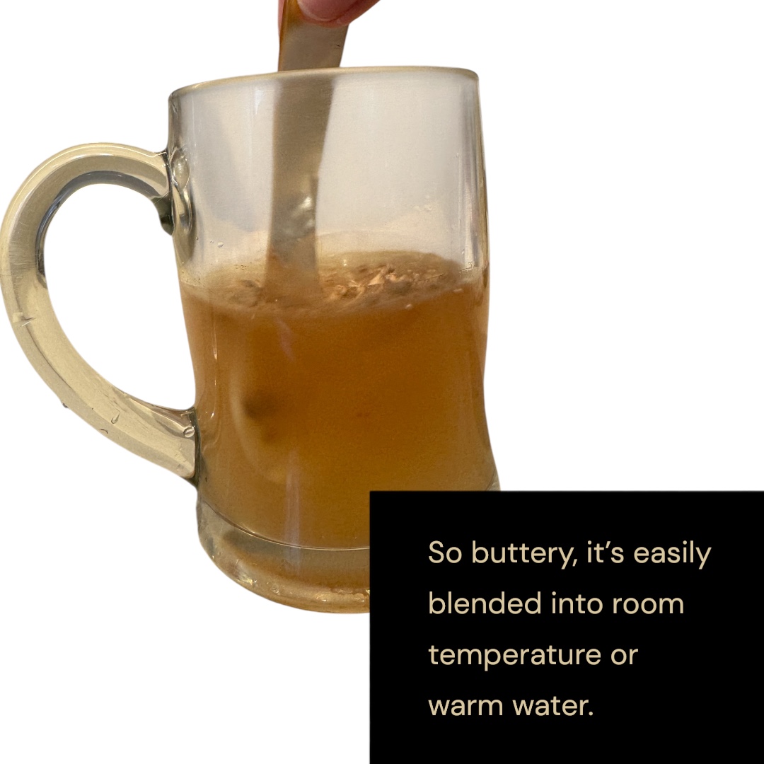 Pure butte superb powder from The Jamu Shop dissolves easily in water.